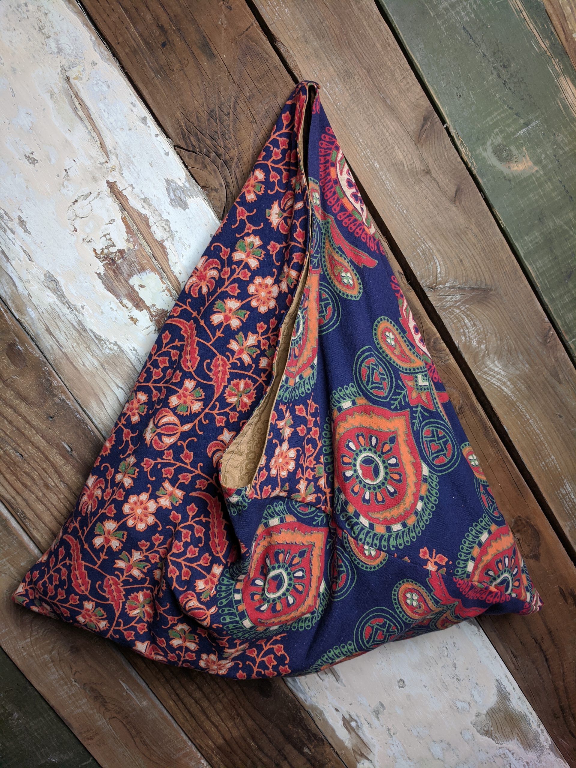 Large Bento Bag - Multi Color Floral Vines