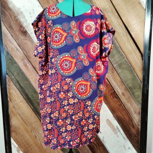 Shift dress, Blue and multi color paisley