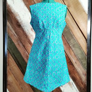 Retro style, aqua blue dress