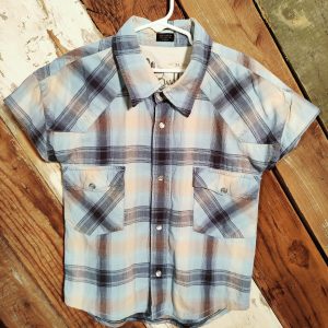 Pearl snap boys shirt, Plaid