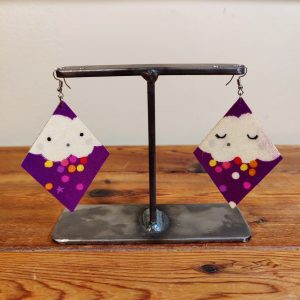 Earrings Purple with clouds