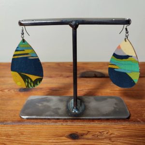 Earrings, landscape, teardrop