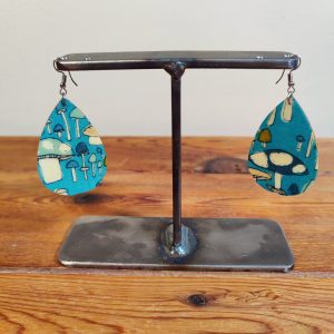 Earrings, mushrooms, teardrop