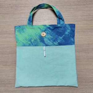 Foldable Reusable Bags - Hand Dyed Blue 4