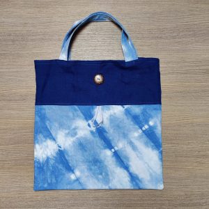 Foldable Reusable Bags - Hand Dyed Blue 2
