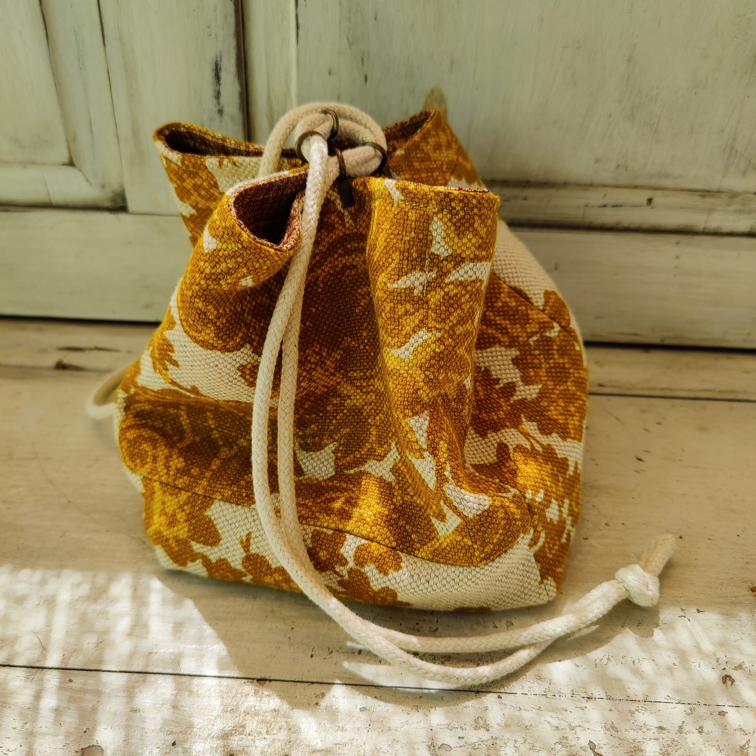 Komebukuro Style Rice Tan with yellow flowers