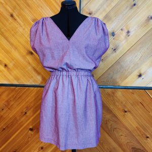Dark pink V-neck Dress