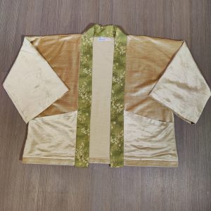 Yellow jacket with light green collar