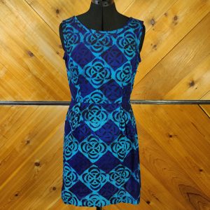 Blue African wax print dress