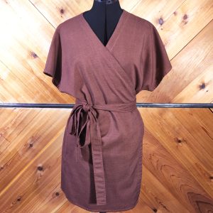 Brown wrap dress