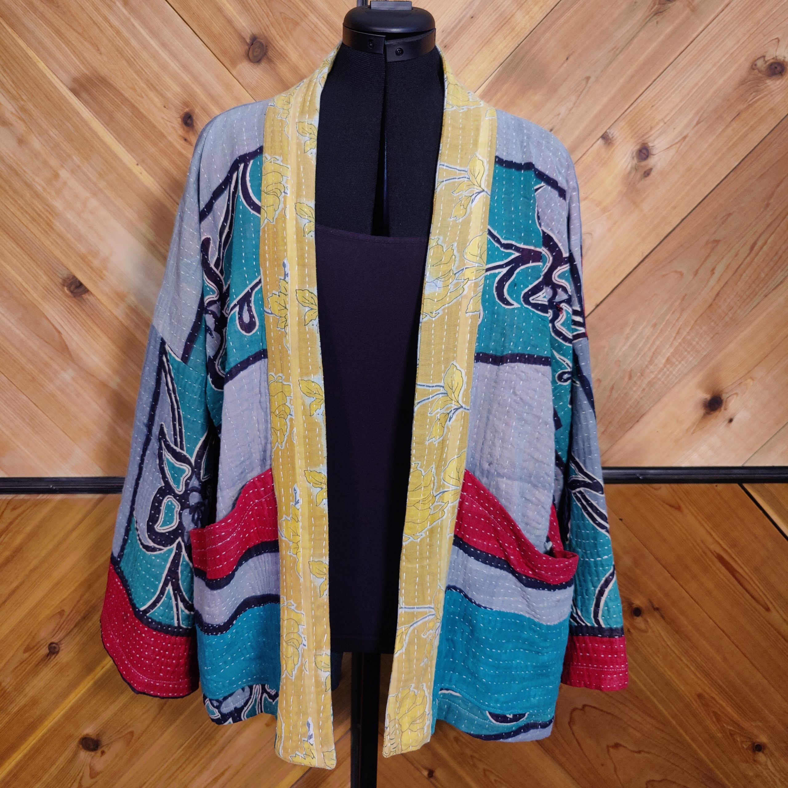 カンタキルト　アウター VINTAGE KANTHA QUILT DOWN SHIRTS｜FAF｜OUTER（アウター